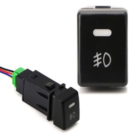 iJDMTOY Factory Style 4-Pole 12V Push Button Switch w/LED Indicator Lights Compatible with Fog Lights, DRL, LED Light Bar, Direct Fit Isuzu MU-X D-MAX, Also Universal Fit