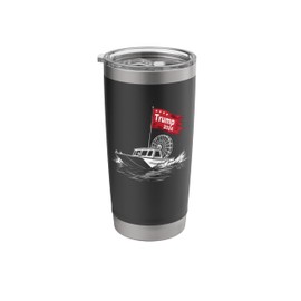Airboat Captain Trump Supporter Flag Swamp Boat Patriotic Stainless Steel Insulated Tumbler