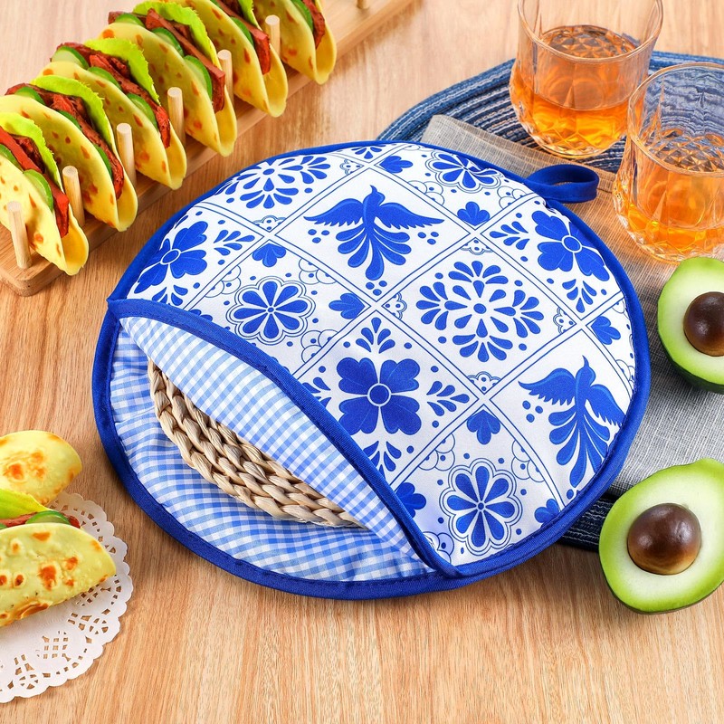 Honeydak 2 Pcs 12 Inch Tortilla Warmer Pouch, Microwavable Insulated