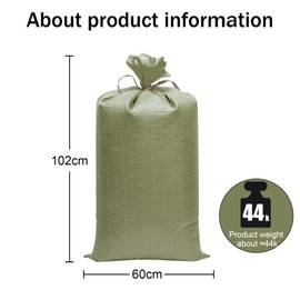 Fabric Bags, Pack of 15 Sandbags, Flood Protection, 60 x 102 cm, Rubble Bags, Sandbag, Flood Protection, Big Pack Bag for Garden, Waste, Flood Protection, Storage