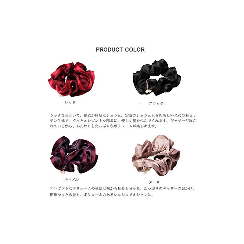 Shefun Chou Chou Volume Pearl Satin Elegant Stylish Adult Daily