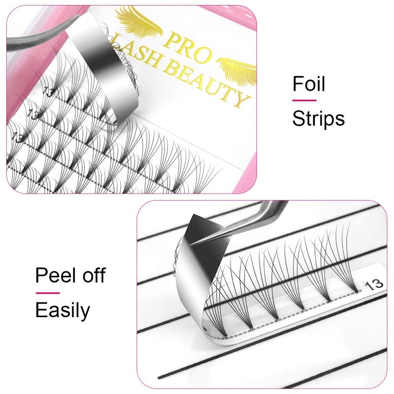 Fan Eyelash Extensions, 6D-0.07-15, Short, Ready-Made Volume Eyelashes, 0.07 D
