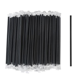 Disposable Black Plastic Boba Straws 9 Inch - 8mm Wide Diameter Individually Wrapped (1200 Count Bulk) for Bubble Tea, Smoothies, Milkshakes - BPA-Free & Durable, Elegant for Parties, Cafes, Home Use