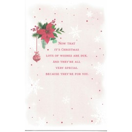 Extra Large Wife Christmas Card, Cute Teddy Design, 8 Page Insert, 30.5cm x 20.3cm