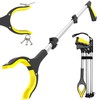 38" Extra Long Grabber Tool with 360°Rotating Anti-Slip Jaw， Lightweight