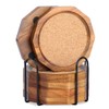 LiWiBet Wood Cork Coasters for Drinks Absorbent with Holder, 4.33in