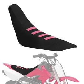 IUVWISN Motorcycle Ribbed Seat Cover for CRF50 CRF50F XR50 CRF 50 50F XR 50 Dirt Pit Bike Wrap Soft Seat Cushion Covers Protection Pink