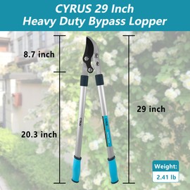 CYRUS Loppers for Tree Trimming and Gardening Heavy Duty Anvil Lopping Shears 30 Inch Bypass Garden Loppers Branch Cutter with 2" Cutting Capacity and Non-Slip Handles Effortless Pruning Tree