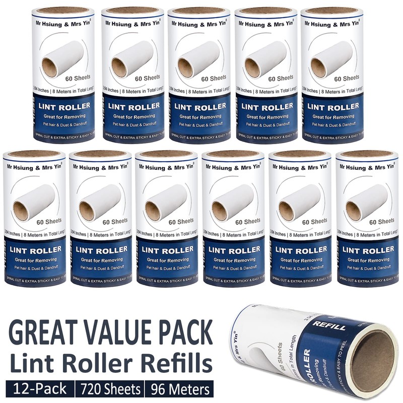 Mr Hsiung & Mrs Yin 720 Sheets Lint Roller Refills