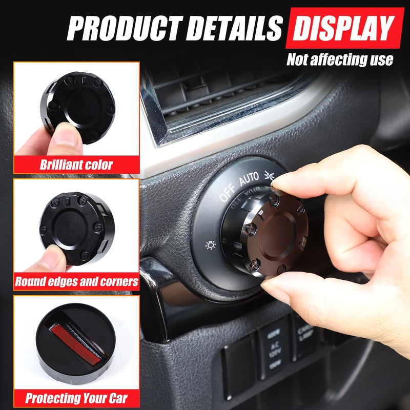 Moittellc Headlight Control Switch Knob Cover Trim Compatible with Nissan