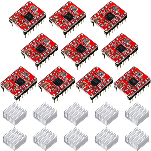 10 Pieces Stepper Motor Driver Module with Heat Sink Compatible