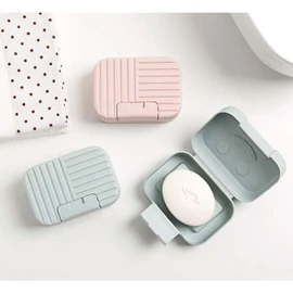 tooloflife 1-Pack Soap Dish Travel Soap Box Soap Container Perfect for Gift/Travel Striped Blue