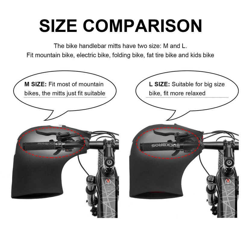 ROCK BROS Handlebar Covers Cold Weather Mountain Bike Handlebar Warmers