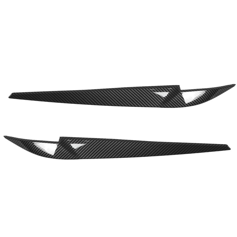 Pair Left Right Headlight Eyebrow Car Light Eyelids Carbon Fiber