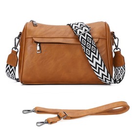 KL928 umhängetasche damen Crossbody Bag Breiter Gurt stylisch moderne Taschen PU Leder mit abnehmbarem Schultergurt