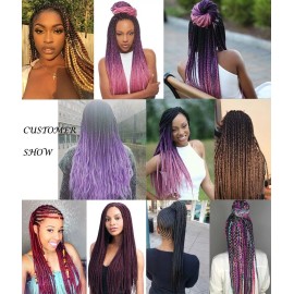 Rayiis 6 Packs Ombre Braiding Hair Kanekalon Synthetic Braid