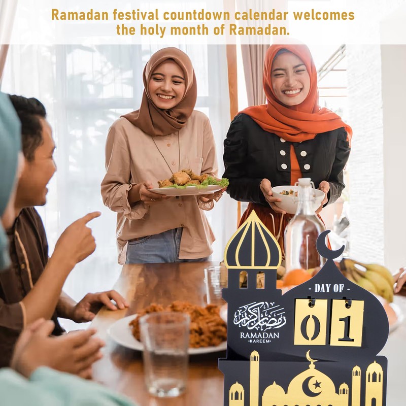 Ramadan Countdown Calendar, Acrylic Eid Ramadan Mubarak Advent Countdown Calendar