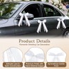 Alaoo Wedding Car Bow, 10Pcs White Wedding Bows with Double