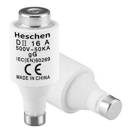 Heschen Neozed Ceramic Fuse Inserts, DII Type Fuse Insert, 16A 500VAC, gG Type for Cable and Line Protection, Pack of 5