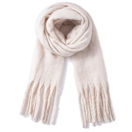 TUSHUSTY Winter Women Chunky Scarf Warm Blanket Big Thick Large Oversized Wrap Colorful Long Solid Scarves, Light Blue, Large