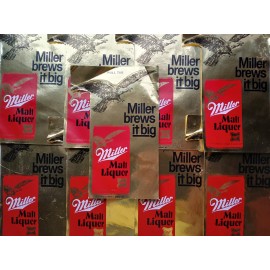 Miller VINTAGE Miller malt liquor  Advertising Window 1970 Gold sticker  9.5" ×6.25"