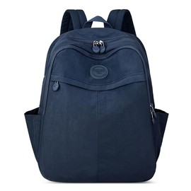 DIRRONA Fashion Large Women's Backpack for 15 Inch Laptop Daily Casual Backpacks Travel Work School University Nylon Rucksack Anti-Theft Ladies Daypack Elegant Shoulder Bags Blue B