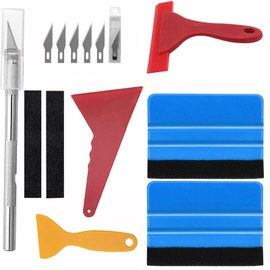 FUYUERO Car Film Scraper Car Wrapping Film Application Tool Kit Sealing Installation, Bubble-Free Scratch-free, Scraper, Sticker, Application Assistant Tool, Universal 6-Piece Set (B)