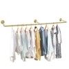 Oroonoko 72inch Gold Wall Mounted Clothes Rack, Industrial Pipe Garment
