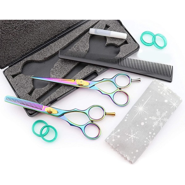 Hairdressing Scissors - Haryali Professional Hair Scissors Set with Thinning
