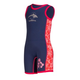 Konfidence Warma Children's Wetsuit - Navy/Pink/Hibiscus (2-3 Years)