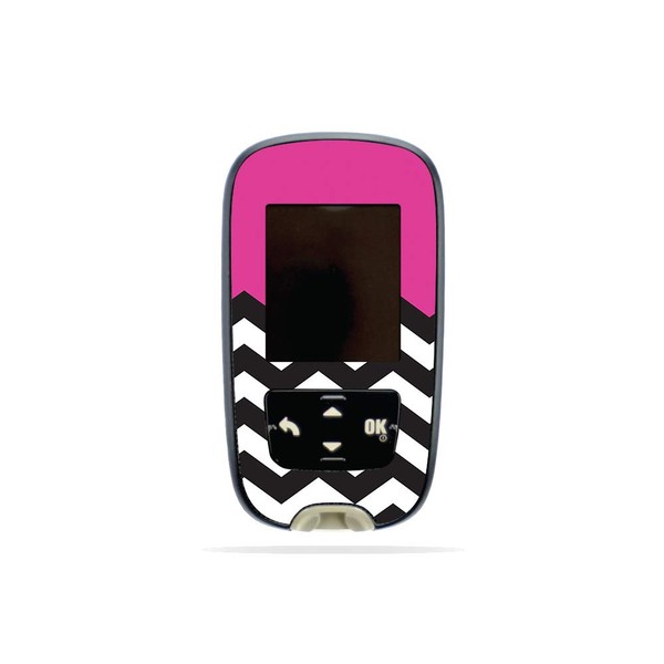 MightySkins Skin Compatible with Accu-Chek Guide - Hot Pink Chevron