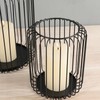 Cage Candleholder Set Matte Black Metal Cylinder Modern Simple Bird