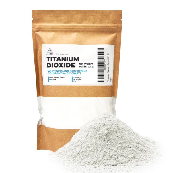 Titanium Dioxide 0.5 Lb - Pure Titanium Dioxide for Soap Making - Whitening Colorant for DIY and Crafts - Titanium Dioxide Powder - Titanium Dioxide for Soap