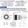 ZJWZJH Waterproof Push Button Switch 22mm Momentary 12V DC/AC SPDT