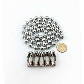 Glory Qin 12mm Stainless Steel Ball Chains & 5 Matching connectors