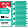 Annie Classic Foam Cushion Rollers #1053, 10 Count Green Large