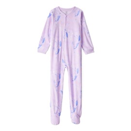 Carter's Big Girls Footed Microfleece PJ's Sleeper Pajamas, Lt Violet/Unicorn, 8 Years
