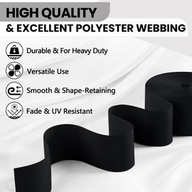 WEBSUKA Polyester Webbing Strap 18+Colors – 1"&1.5"&2" – 10 Yards Heavy Duty Webbing Roll, Flat Webbing Strap for Indoor&Outdoor Gear, Climbing, DIY Crafting, Repairing 1"-10yards