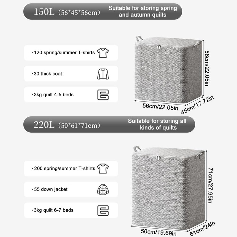 Axroad Mall 3 Pack Large Capacity Clothes Storage Bags with