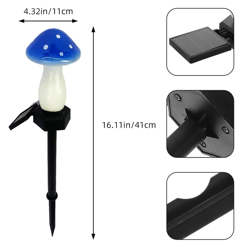 Solar Garden Stake Lights, Decorative Stake Light Solar Mushroom Garden
