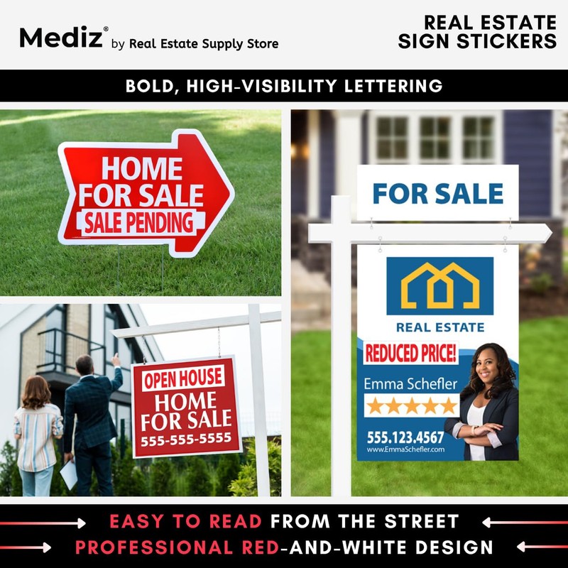 Real Estate Listing Vinyl Sign Stickers - Removable & Reusable
