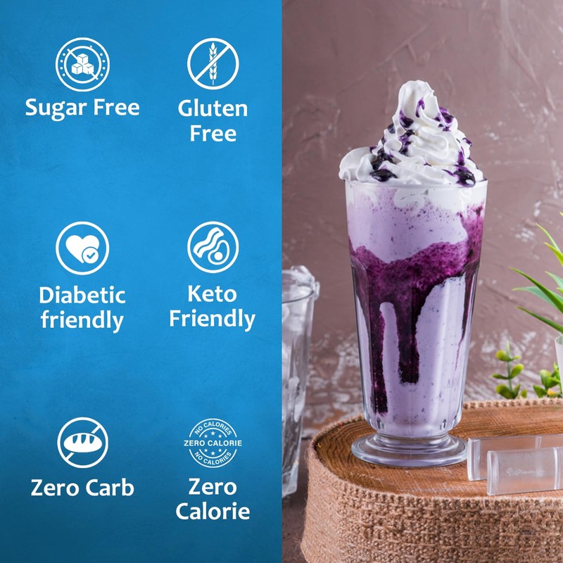 Syruvia Sugar Free Coffee Syrup, BLUNILLA Syrup, Vanilla Blueberry Flavored