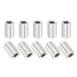 PATIKIL 304 Stainless Steel Spacer, 10 Pcs Round Metal Spacer 3mm Bore x 6mm OD x 10mm Length Unthreaded Screw Standoff Bushing for 1/8" ID Screws Bolts and Rods