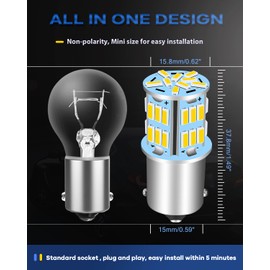 UNXMRFF 1156 LED Bulb Super Bright Warm White, Camper Light Bulbs 1073 1003 BA15S 7506 1141 LED Bulbs Replacement for 12V RV Interior Ceiling Dome LED Lights/Trailer/Boat/RV Light Bulbs (Pack of 10)