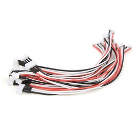 10pcs 20cm XH4P Male to Female Balance Extended Silicone Cable for RC Lipo Battery ChargerBlack White Red