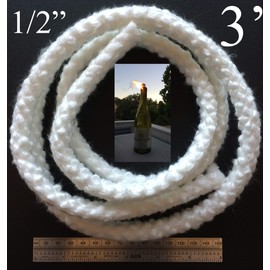 Try Me Size 1/2" x 3' Wick It Up With US Round Fiberglass Wick Kerosene Oil Lamp Lanterns Replacement Wicks Torch Wine Bottle Candle DIY (1 2) Emergency Lighting Romantic Evenings Mood Lighting 06