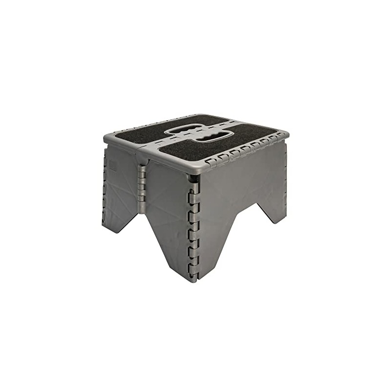 Camco 43635 Plastic Folding Step Stool with Non-Skid - Silver