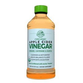 Country Farms Organic Apple Cider Vinegar Tonic, Cleanses and Detoxifies, Helps Balance Fluids, Supports Digestion, With The “Mother”, Ginger Cayenne & Maple, 16 Fl. Oz.