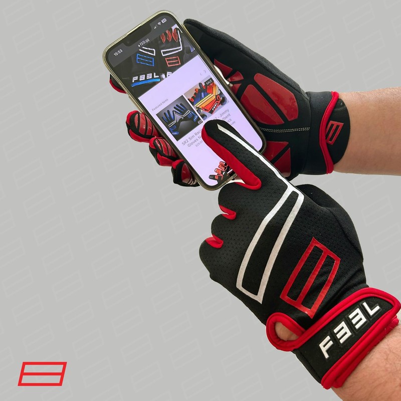 SR2 Sim Racing Gloves (Medium, Red)