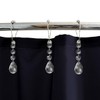 Cute Waterdrop Shower Curtain Rings with Rustproof Stainless Steel Hooks,